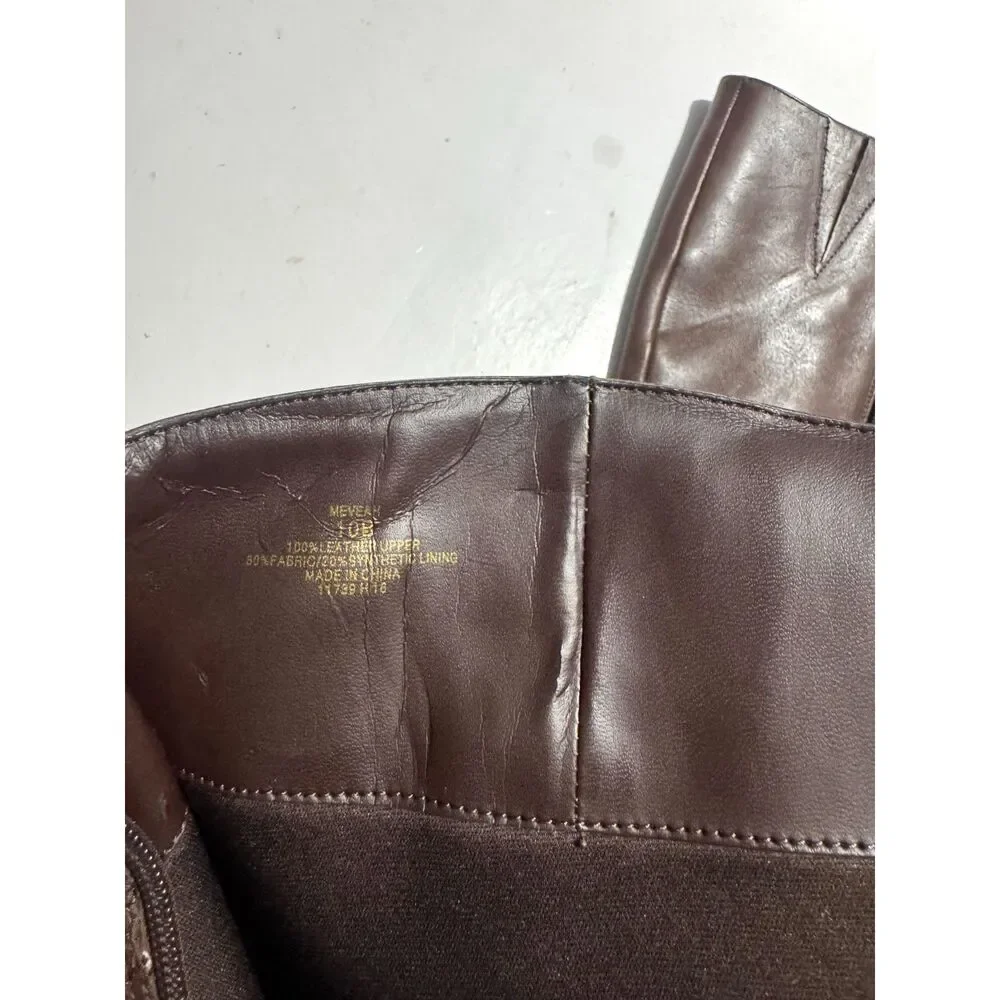 Ralph Lauren Meveah leather high boots chocolate brown equestrian women 10B